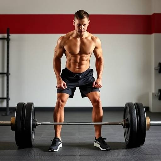 Demonstration of deadlift exercise