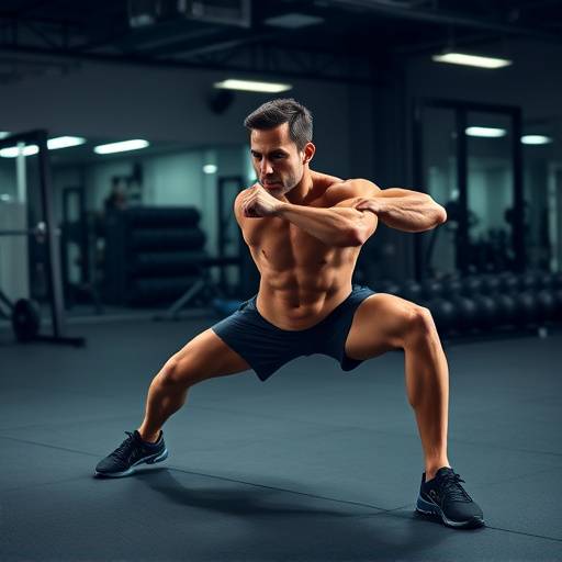 Demonstration of lunge exercise