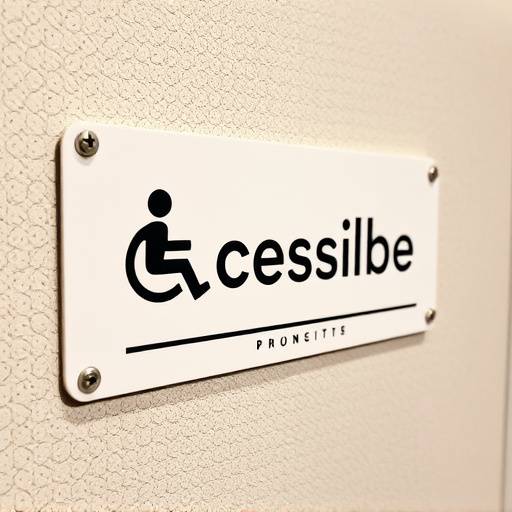 Signage with braille text, representing the importance of accessibility in physical spaces as well as online.